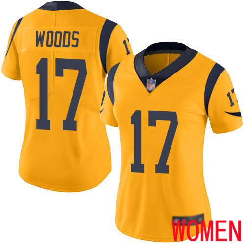 Los Angeles Rams Limited Gold Women Robert Woods Jersey NFL Football #17 Rush Vapor Untouchable
